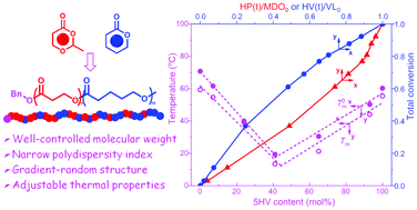 Graphical abstract: Ring opening copolymerization of δ-valerolactone with 2-methyl-1,3-dioxane-4-one towards poly(3-hydroxypropionate-co-5-hydroxyvalerate) copolyesters