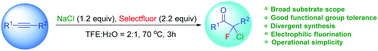Graphical abstract: Direct access to α,α-chlorofluoro arylketones via mild electrophilic heterohalogenation of arylalkynes
