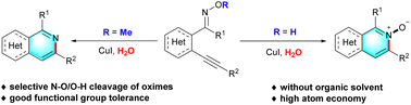 Graphical abstract: Facile synthesis of isoquinolines and isoquinoline N-oxides via a copper-catalyzed intramolecular cyclization in water