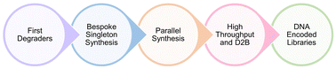 Graphical abstract: Innovative, combinatorial and high-throughput approaches to degrader synthesis