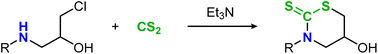 Graphical abstract: Base-mediated synthesis of cyclic dithiocarbamates from 1-amino-3-chloropropan-2-ol derivatives and carbon disulfide