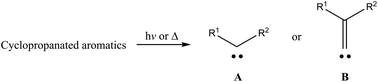 Graphical abstract: Carbenes from cyclopropanated aromatics
