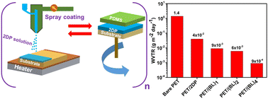 Graphical abstract: Self-cleaning and fully polymer-based super-moisture-resistant gas barrier coating films with 2D polymers for flexible electronic devices and packaging applications