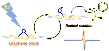 Graphical abstract: Investigating the radical properties of oxidized carbon materials under photo-irradiation: behavior of carbon radicals and their application in catalytic reactions