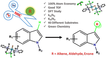 Graphical abstract: Effect of N-heterocyclic carbene in palladium–tin heterobimetallic catalysis: a DFT supported study on the C3–H functionalization of unprotected indoles
