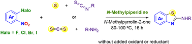 Graphical abstract: Redox condensation of o-halonitrobenzenes, sulfur and isothiocyanates: access to 2-aminobenzothiazoles