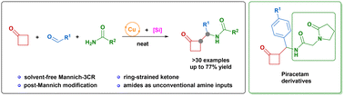 Graphical abstract: Direct catalytic synthesis of β-acylamino cyclobutanones via three-component Mannich reactions