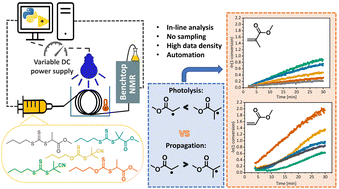 Graphical abstract: Kinetic investigation of photoiniferter-RAFT polymerization in continuous flow using inline NMR analysis
