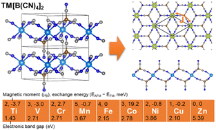 Graphical abstract: Prediction of two-dimensional large-gap magnetic semiconductors in transition metal superhalogenides