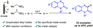Graphical abstract: Electrochemical alkylation of C(sp2)–H bonds via halogen-atom transfer (XAT) from alkyl iodides
