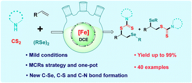 Graphical abstract: Fe3+-mediated selective 1,2-Se (S) bifunctionalization of olefin