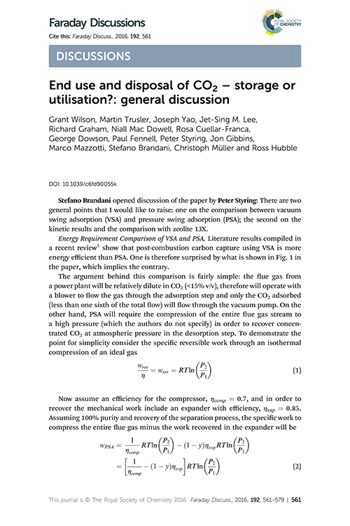 End use and disposal of CO2 – storage or utilisation?: general discussion