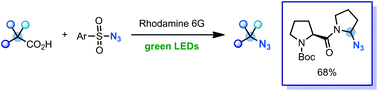 Graphical abstract: Photoinduced decarboxylative azidation of cyclic amino acids