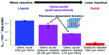 Graphical abstract: The persistence of a proxy for cooking emissions in megacities: a kinetic study of the ozonolysis of self-assembled films by simultaneous small and wide angle X-ray scattering (SAXS/WAXS) and Raman microscopy