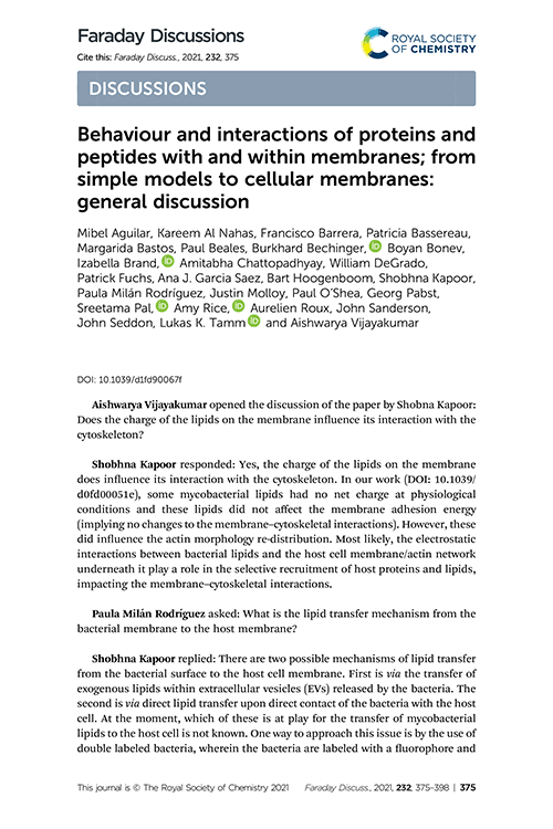 Behaviour and interactions of proteins and peptides with and within membranes; from simple models to cellular membranes: general discussion