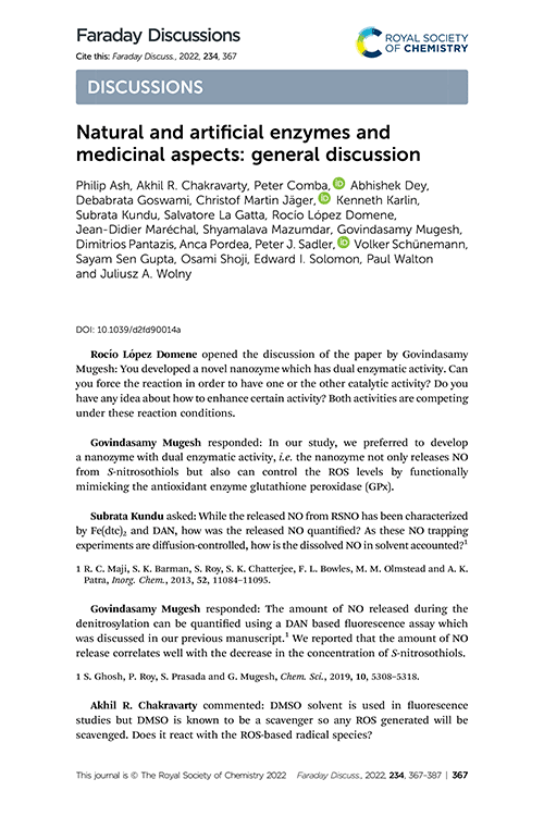 Natural and artificial enzymes and medicinal aspects: general discussion