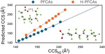 Graphical abstract: Why are nH-perfluoroalkanoate ions more mobile than expected? Implications for identifying an emerging environmental pollutant