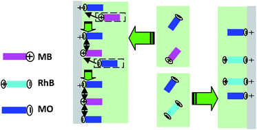 Graphical abstract: Effect of the molecular structure and surface charge of a bismuth catalyst on the adsorption and photocatalytic degradation of dye mixtures