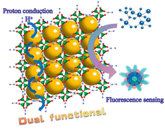 Graphical abstract: Bifunctional MOFs possessing both proton conductivity and fluorescence detection capabilities