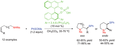 Graphical abstract: Chiral phosphoric acid catalyzed enantioselective sulfamination of amino-alkenes