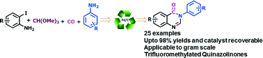 Graphical abstract: Pd/C as an efficient heterogeneous catalyst for carbonylative four-component synthesis of 4(3H)-quinazolinones