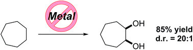 Graphical abstract: Selective transition-metal-free vicinal cis-dihydroxylation of saturated hydrocarbons
