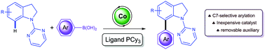 Graphical abstract: Expedient cobalt(ii)-catalyzed site-selective C7-arylation of indolines with arylboronic acids