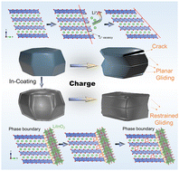 Graphical abstract: Enhanced mechanical strength of a highly de-lithiated single-crystal Ni-rich cathode to suppress irreversible planar gliding