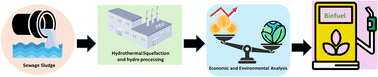 Graphical abstract: Hydrothermal liquefaction integrated with wastewater treatment plants – life cycle assessment and technoeconomic analysis of process system options