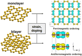 Graphical abstract: Magnetic transitions of biphenylene network layers induced by external perturbations