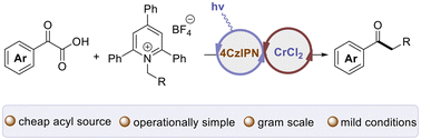 Graphical abstract: Cr-mediated photocatalytic decarboxylative coupling of alpha-oxo acids with benzylic pyridinium salts
