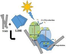 Graphical abstract: A superior dual functional S-scheme NiMoO4/Mg–Al LDH heterojunction for simultaneous redox photocatalysis