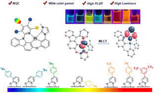 Graphical abstract: Wide-colour gamut emission tuning of platinum(ii) complexes via multi-quantum state coherence