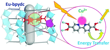 Graphical abstract: Pre-concentration and energy transfer enable the efficient luminescence sensing of transition metal ions by metal–organic frameworks
