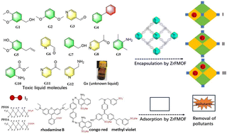 Graphical abstract: Encapsulation of toxic liquid molecules and adsorption of water pollutants by a versatile pre-organized single crystalline coating material