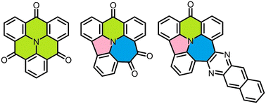 Graphical abstract: Synthesis and derivatization of an isomer of an N-heterotriangulene bearing five-, six- and seven-membered rings around the central nitrogen atom