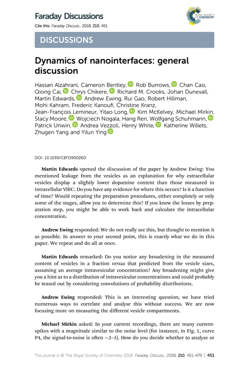 Dynamics of nanointerfaces: general discussion