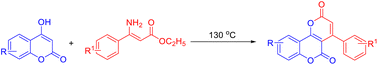 Graphical abstract: Synthesis of pyrano[3,2-c]chromene-2,5-diones from 4-hydroxycoumarins and aminocrotonates under solvent-free conditions