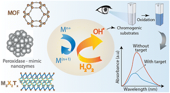Graphical abstract: Nano-enhanced Fenton/Fenton-like chemistry: integrating peroxidase nanozymes, MOFs, and MXenes for next-generation colorimetric biosensors