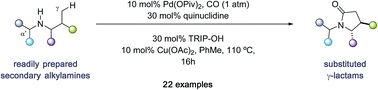 Graphical abstract: Diastereoselective C–H carbonylative annulation of aliphatic amines: a rapid route to functionalized γ-lactams