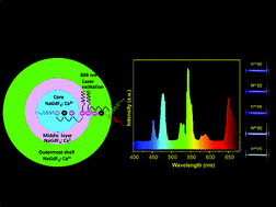 Graphical abstract: Precisely tailored shell thickness and Ln3+ content to produce multicolor emission from Nd3+-sensitized Gd3+-based core/shell/shell UCNPs through bi-directional energy transfer