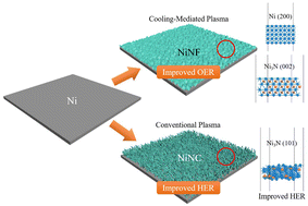 Graphical abstract: Temperature-dependent structural and morphological engineering of nickel nitride via nitrogen plasma processing for efficient electrocatalysis