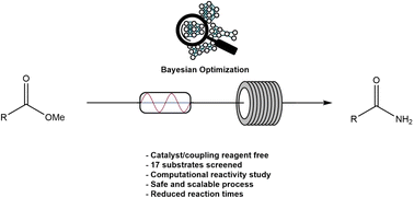 Graphical abstract: Direct aminolysis of methyl esters with ammonia in continuous flow through Bayesian optimization