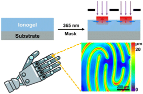 Graphical abstract: Ionogel surface patterns fabricated by photodimerization-induced self-organized spatial reconstruction