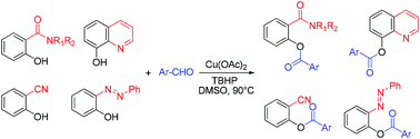 Graphical abstract: Directing-group-assisted copper-catalyzed oxidative esterification of phenols with aldehydes