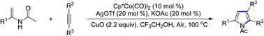 Graphical abstract: Cobalt(iii)-catalyzed synthesis of pyrroles from enamides and alkynes