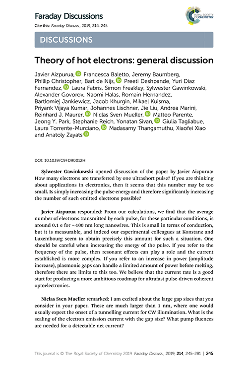 Theory of hot electrons: general discussion