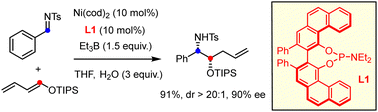 Graphical abstract: Aminoalcohol derivatives by nickel-catalyzed enantioselective coupling of imines and dienol ethers