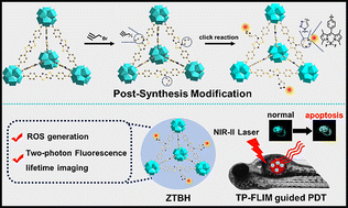 Graphical abstract: Fluorescence lifetime imaging-guided photodynamic therapy over two-photon responsive metal–organic frameworks