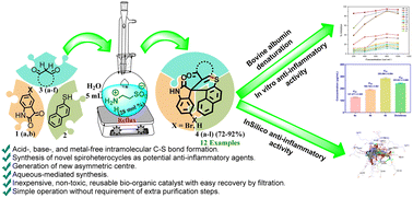 Graphical abstract: Spiro thiochromene–oxindoles as novel anti-inflammatory agents: design, sustainable synthesis, in vitro and in silico evaluations